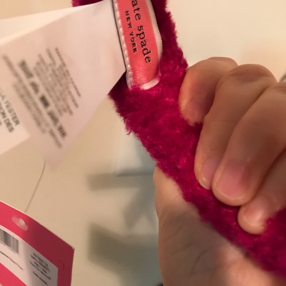 kate spade nwt ear muffs $68 faux fur berry blitz color main image 7